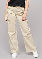 Urban Classics Dames Cargo High Waist Broek met 6-Pockets beige