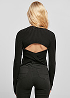 Urban Classics Dames Sweater Trui met Twisted-Detail op de Rug zwart