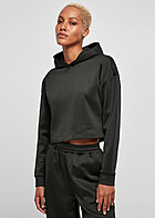 Urban Classics Dames Crop Basic Hoodie zwart