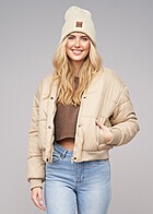 Urban Classics Dames Blouson Gewatteerde Jas met Rits en 2 Zakken wetsand beige