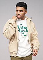 Urban Classics Heren High-Neck Zip-Hoodie met 2 Zakken wetsand beige