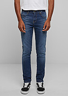 Urban Classics Heren Slim Fit Jeans met 5-Pockets gewassen donkerblauw