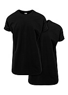 Urban Classics Herren 2er Pack T-Shirt mit Turn-Up rmeln schwarz