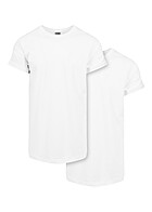 Urban Classics Herren 2er Pack T-Shirt mit Turn-Up rmeln weiss