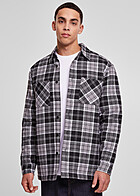 Urban Classics Herren Jacke im Hemd-Design mit Brusttaschen Knopfleiste schwarz weiss