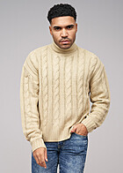 Urban Classics Herren Sweater Pullover mit Rollkragen wetsand beige
