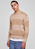 Urban Classics Herren Sweater Pullover mit Streifenmuster warmsand wetsand beige