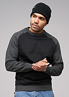 Build Your Brand Herren Sweater mit Rundhals schwarz charcoal grau