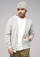 Build Your Brand Herren Zip-Hoodie mit 2-Pockets heather hell grau
