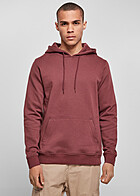 Build Your Brand Herren Basic Organic Hoodie mit Tunnelzug und Kangarootasche cherry rot