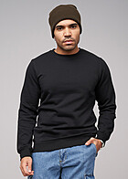 Build Your Brand Herren Basic Organic Sweater Pullover mit Rundhals schwarz