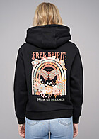 Cloud5ive Damen Hoodie mit Free Spirit Back-Print schwarz