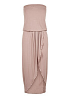 Urban Classics Dames Viscose Bandeau-Jurk met Zijdelingse Plooiing schemerroze