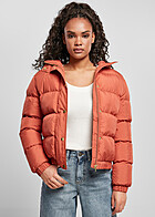 Urban Classics Damen Jacke Steppjacke mit Kapuze und 2-Pockets redearth rot