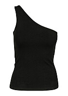 Urban Classics Dames Tank Top Asymmetrisch Top zwart