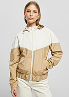 Urban Classics Dames Pull Over Jack Windbreaker met Arrow Print roze wit