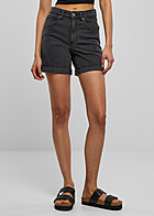 Urban Classics Damen Organic Stretch Jeans-Shorts mit 5-Pockets washed schwarz