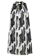 Cloud5ive Damen Choker Kleid 2-lagig mit All-Over Print Abstrakt schwarz weiss