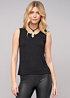 Cloud5ive Dames Viscose haltertop met ringdetail zwart
