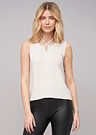 Cloud5ive Damen Viskose Top Neckholder mit Ring-Detail beige