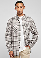Urban Classics Herren Hemd Oversized mit Brusttaschen und Knopfleiste grau weiss schwarz
