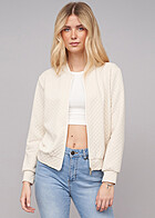 Cloud5ive Damen Blouson Bomberjacke mit Diamant Steppung hell beige