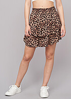 Cloud5ive Dames Strokenrok met all-over luipaardprint bruin zwart