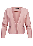 Cloud5ive Dames Cropped blazer met 2 ritszakken roze