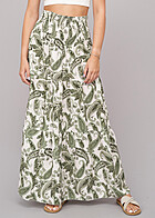 Cloud5ive Dames Maxi Rok met All-Over Paisley Print groen