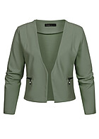 Cloud5ive Dames Cropped Blazer met 2 Ritszakken militair groen