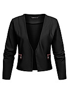 Cloud5ive Dames Cropped Blazer met 2 Ritszakken zwart