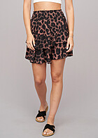 Cloud5ive Dames Stappenrok met All Over Luipaard Print zwart bruin