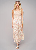 Cloud5ive Dames Maxi-Jurk met All Over Dierenprint camel beige