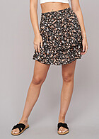 Cloud5ive Dames Stappenrok met All Over Ditsy Print zwart bruin