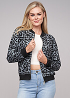 Cloud5ive Dames Blouson Bomberjack met Luipaard Print zwart groen