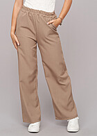 Cloud5ive Damen Weite Stoffhose mit 2-Pockets camel brown