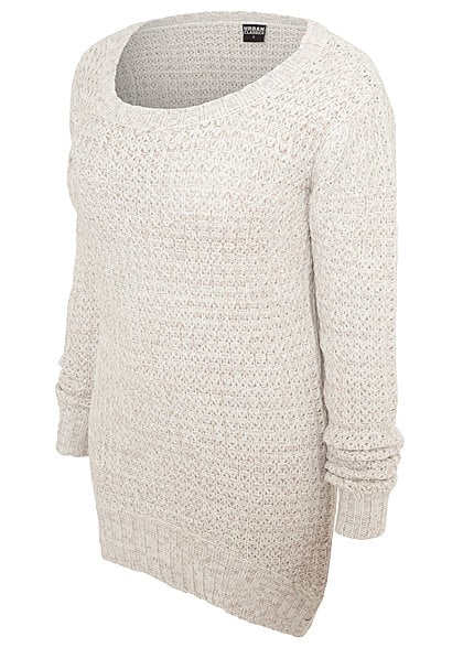 Urban Classics Damen Pullover Wideneck Sweater off weiss
