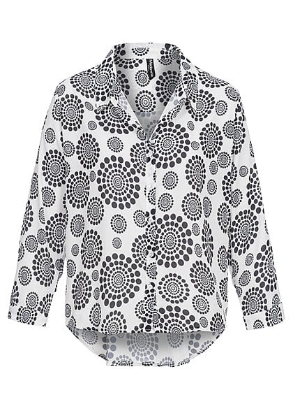 Madonna Bluse 40-6854 kleiner Kragen hinten lnger Punkte Allover off weiss - Art.-Nr.: 14120676