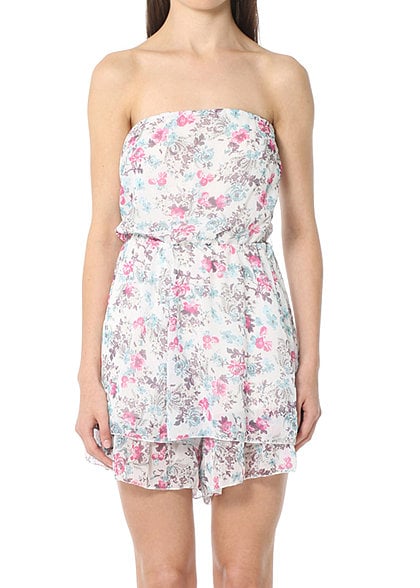 Madonna Bandeau Jumpsuit DESTINA 74-1294 Blumen Muster gerüschtes Bein off weiss pink