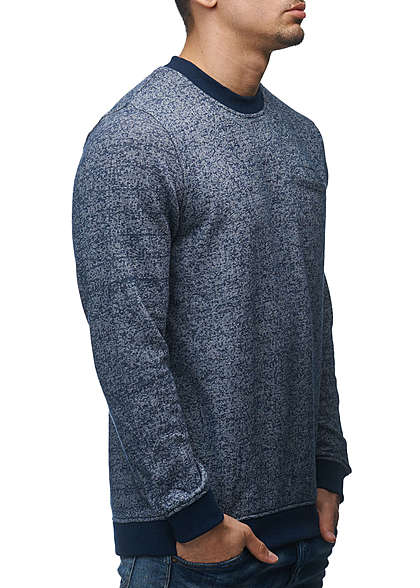 Jack and Jones Herren Sweater Crew Neck Brusttasche Regular Fit navy blazer melange