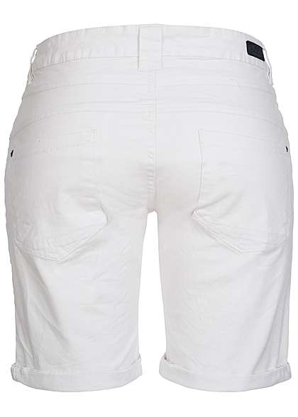 Eight2Nine Damen Bermuda Short 5-Pockets Loose Fit 3 Knöpfe by Fresh Made weiss