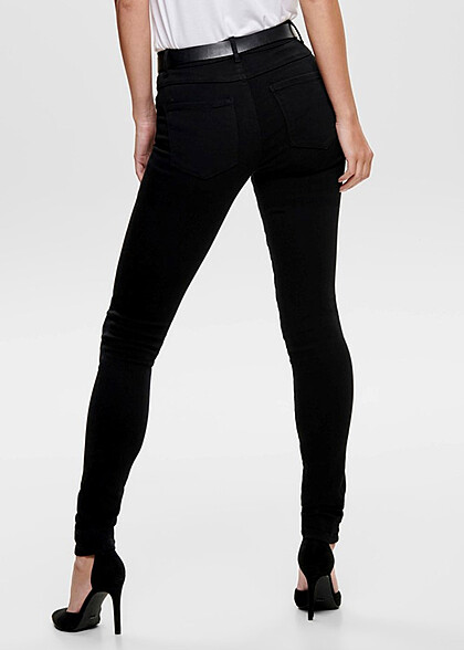 ONLY Dames NOOS Skinny Jeans 2-Pockets Regular Waist zwart denim