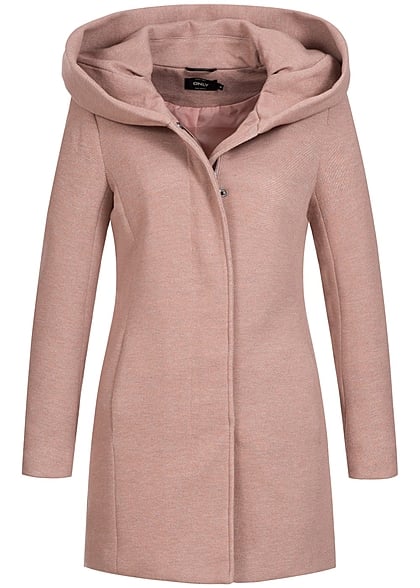 ONLY Dames NOOS Coatigan 2-Pockets Kap mocha mouss roze - Art.-Nr.: 19104366