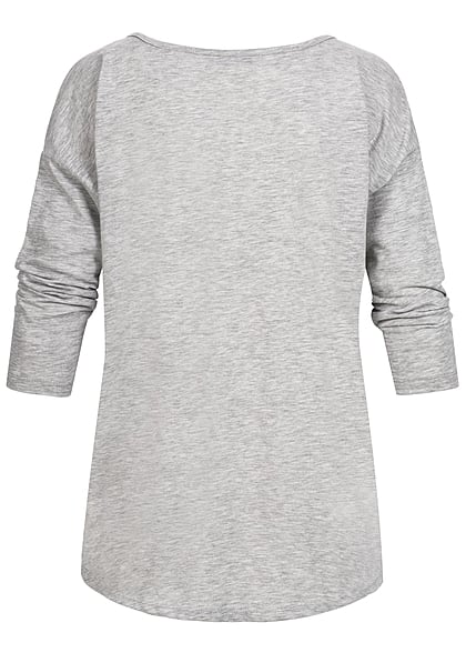 ONLY Damen Sweater Einhorn hell grau melange