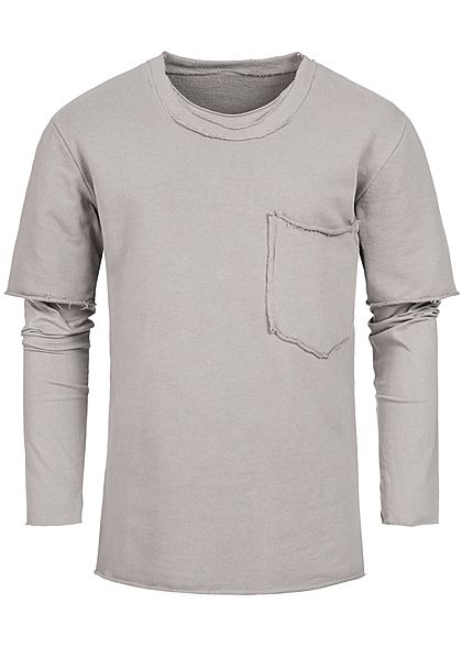 Seventyseven Lifestyle Men 2in1 Chest Pocket Boxer Crewneck beige - Art.-Nr.: 18020659