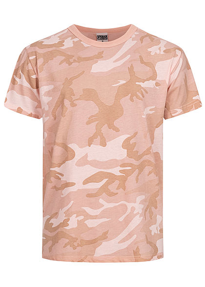 Urban Classics Herren T-Shirt Oversized im Camo-Design rosecamo hell rosa