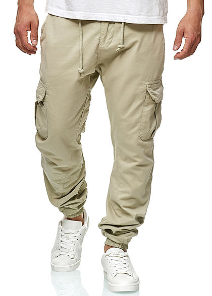 Seventyseven Lifestyle Heren Cargo Pants 6-Pockets sand beige