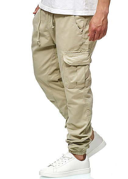Seventyseven Lifestyle Heren Cargo Pants 6-Pockets sand beige