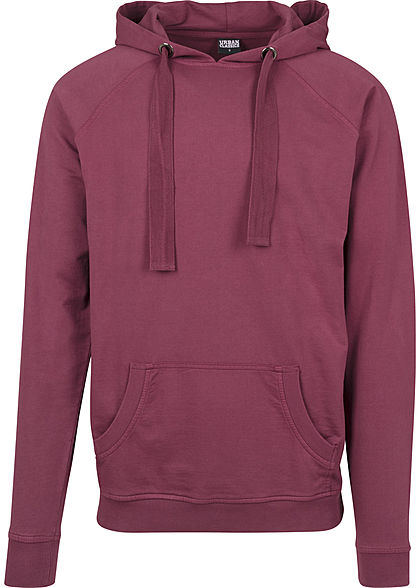 Urban Classics Herren Hoodie extra dickem Tunnelzug rusty dunkel rot