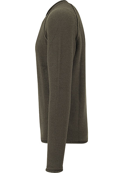 Urban Classics Herren Sweater Pullover mit Rundhals olive grn